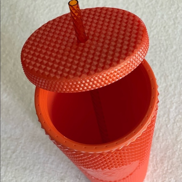 Starbucks Orange Bling Studded Tumbler Pearlized Cold Cup 24oz Halloween New - Picture 9 of 14